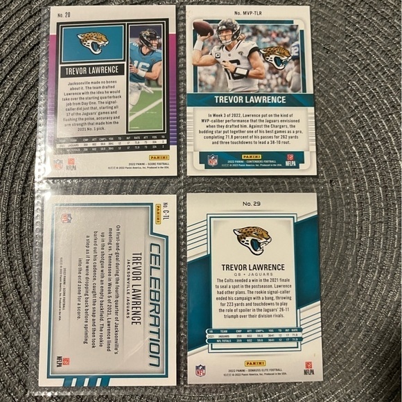 💋 Trevor Lawerence, NFL Football Trading Cards, Mixed Lot of 4 - Picture 4 of 5